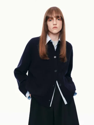 Layered Trim Knit Cardigan