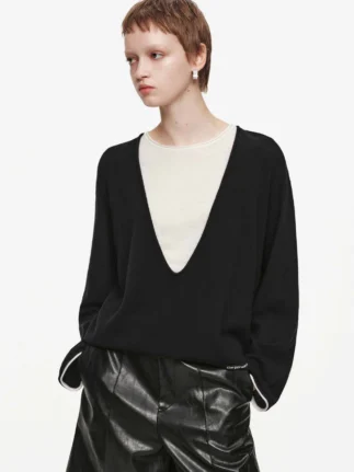 Layered Wool Blend Sweater
