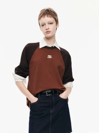 Contrast Raglan Sleeves T-shirt